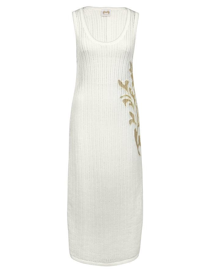 Maryan Mehlhorn Ornation Knit Maxi Dress - Natural White - Simply Beach UK