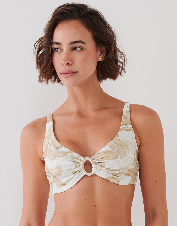 Maryan Mehlhorn Ornation Ring Halter Bikini Top - Canvas Sand - Simply Beach UK