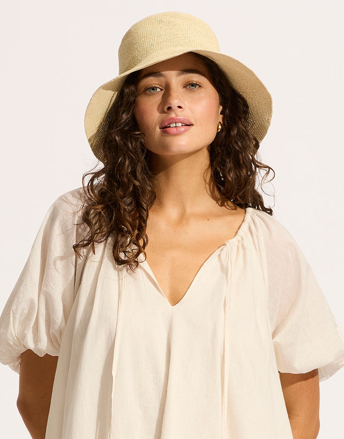 Seafolly Packable Raffia Bucket Hat - Natural - Simply Beach UK