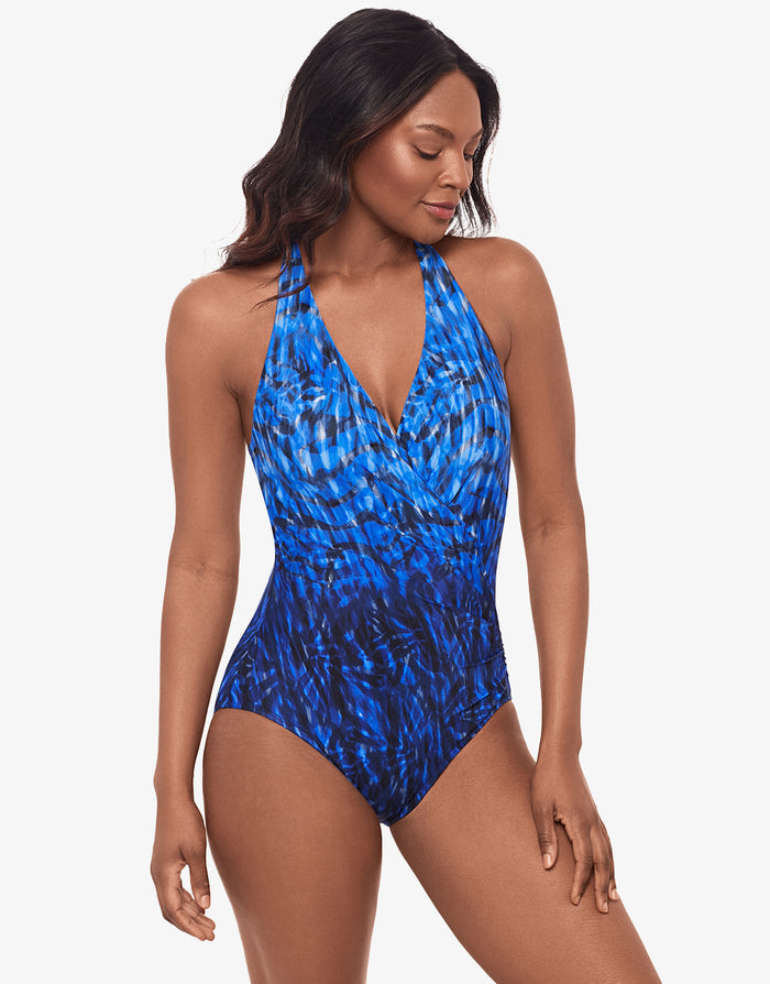 Paka Mayan Wrapsody Swimsuit - Blue/Black - Simply Beach UK