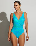 Roidal Palma Soft Cup Wrap Swimsuit - Blue - Simply Beach UK