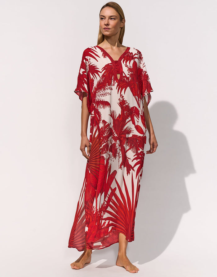 Maryan Mehlhorn Palmaria Caftan - Creme Rouge - Simply Beach UK