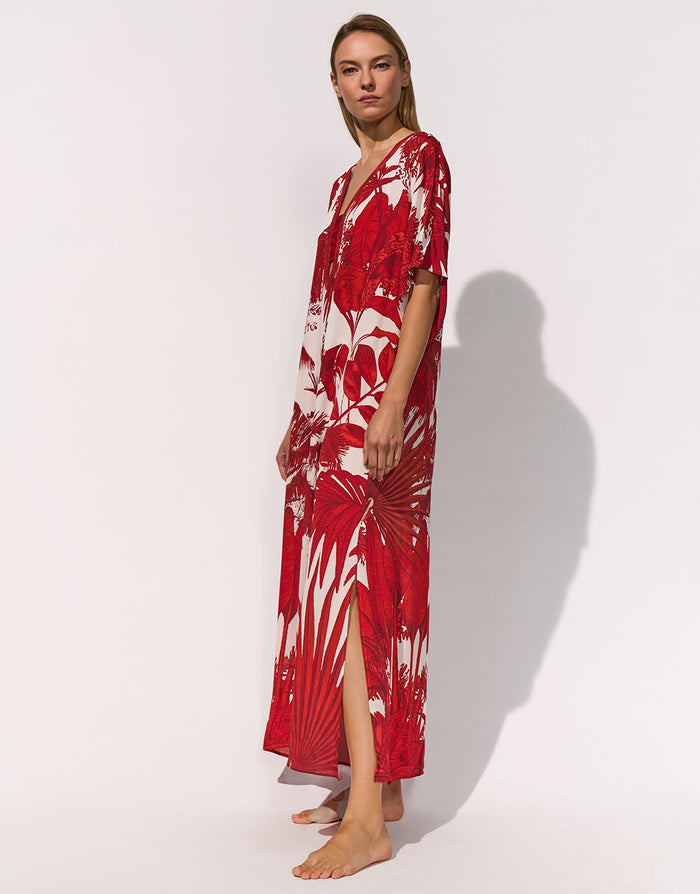 Maryan Mehlhorn Palmaria Caftan - Creme Rouge - Simply Beach UK