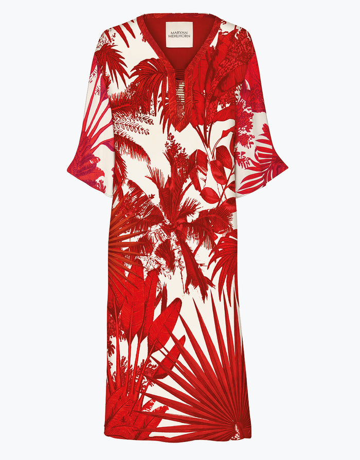 Maryan Mehlhorn Palmaria Caftan - Creme Rouge - Simply Beach UK