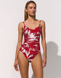 Maryan Mehlhorn Palmaria Ruched Underwired Swimsuit - Creme Rouge - Simply Beach UK