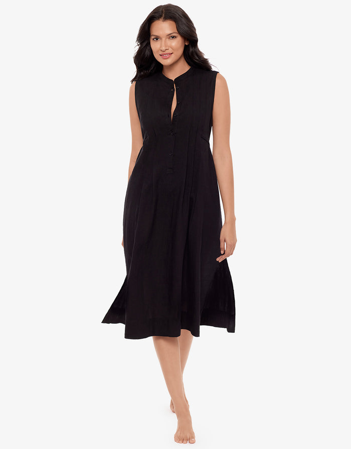 Miraclesuit Pleated Beach Dress - Black - Simply Beach UK
