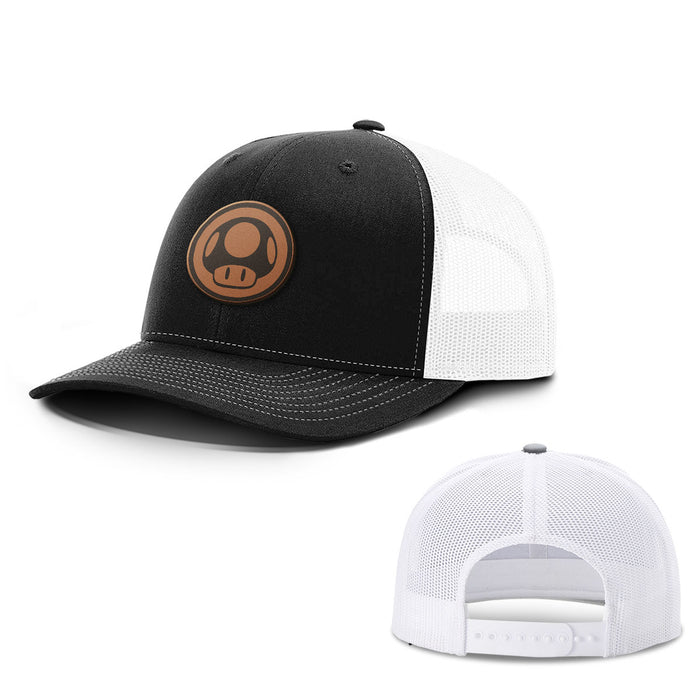 Power Up Leather Patch Hats - BustedTees.com