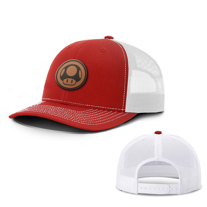 Power Up Leather Patch Hats - BustedTees.com