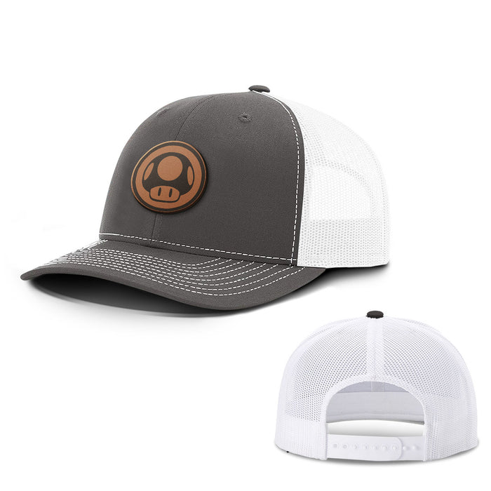 Power Up Leather Patch Hats - BustedTees.com