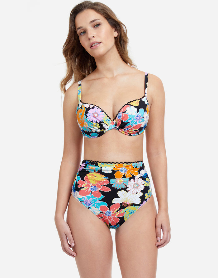 Profile Rising Sun High Waist Bikini Pant - Black - Simply Beach UK
