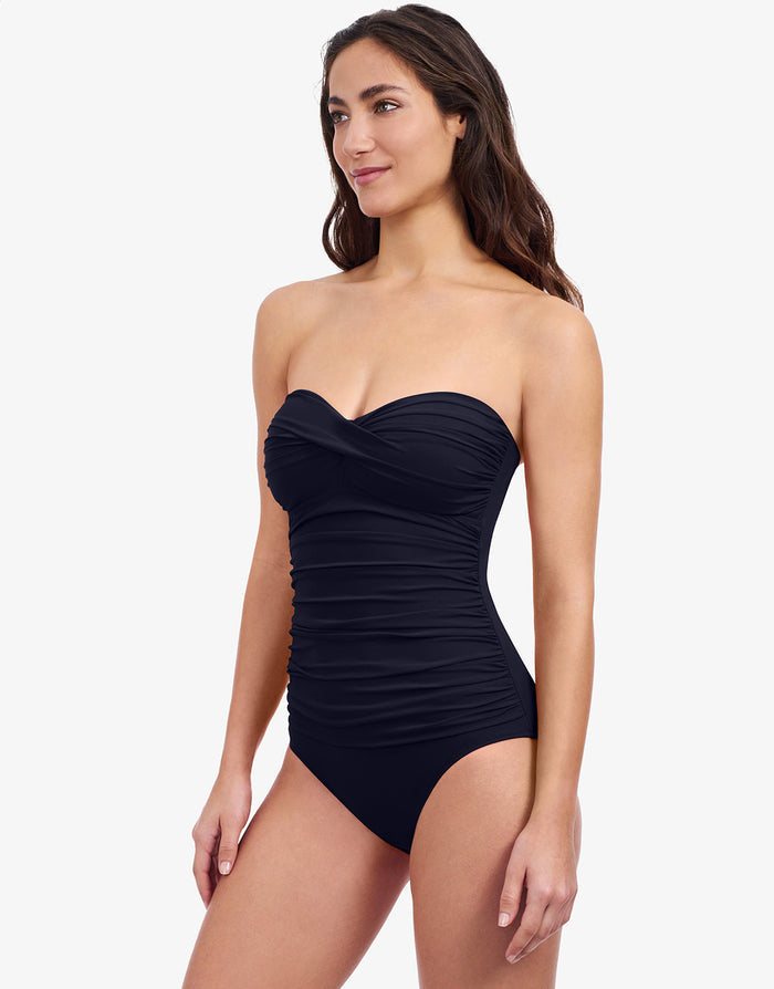 Gottex Profile Tutti Frutti Bandeau Swimsuit - Black - Simply Beach UK
