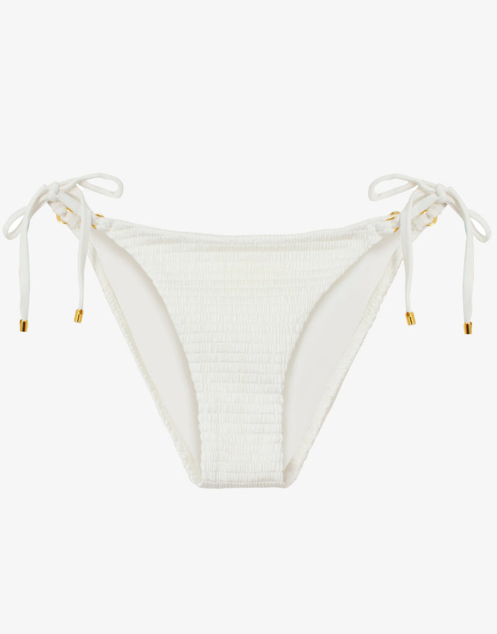 Pure Detail Tie Full Bikini Pant - White - Simply Beach UK