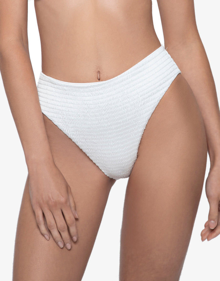 Pure Hillary High Waist Bikini Pant - White - Simply Beach UK
