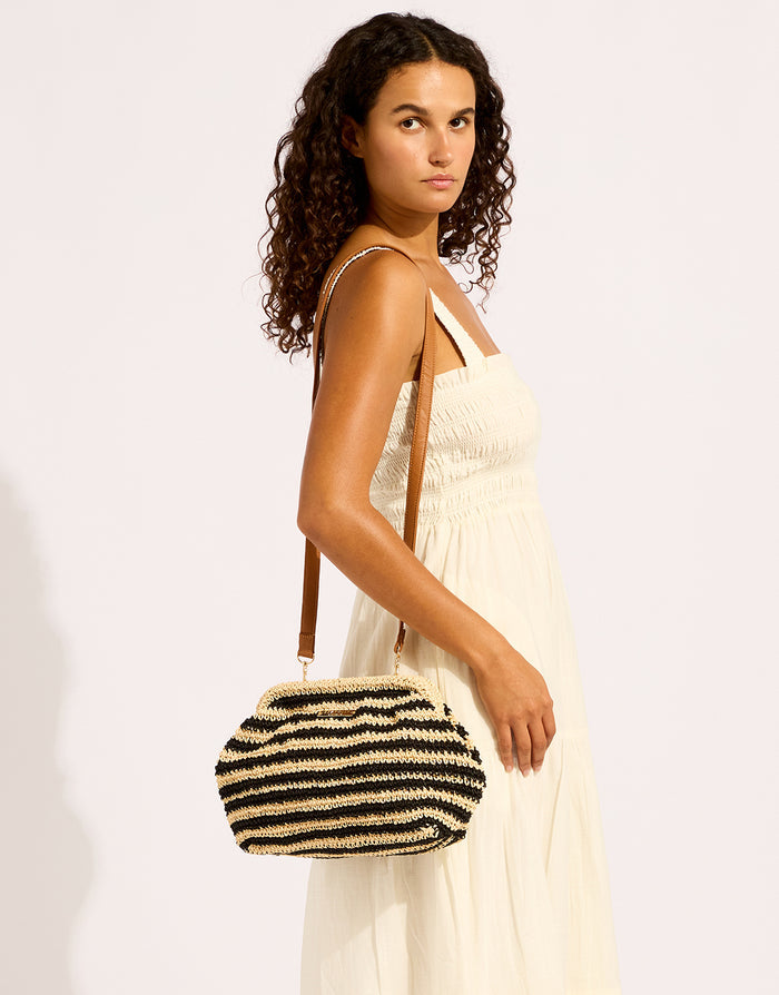 Seafolly Raffia Stripe Pouch Bag - Simply Beach UK