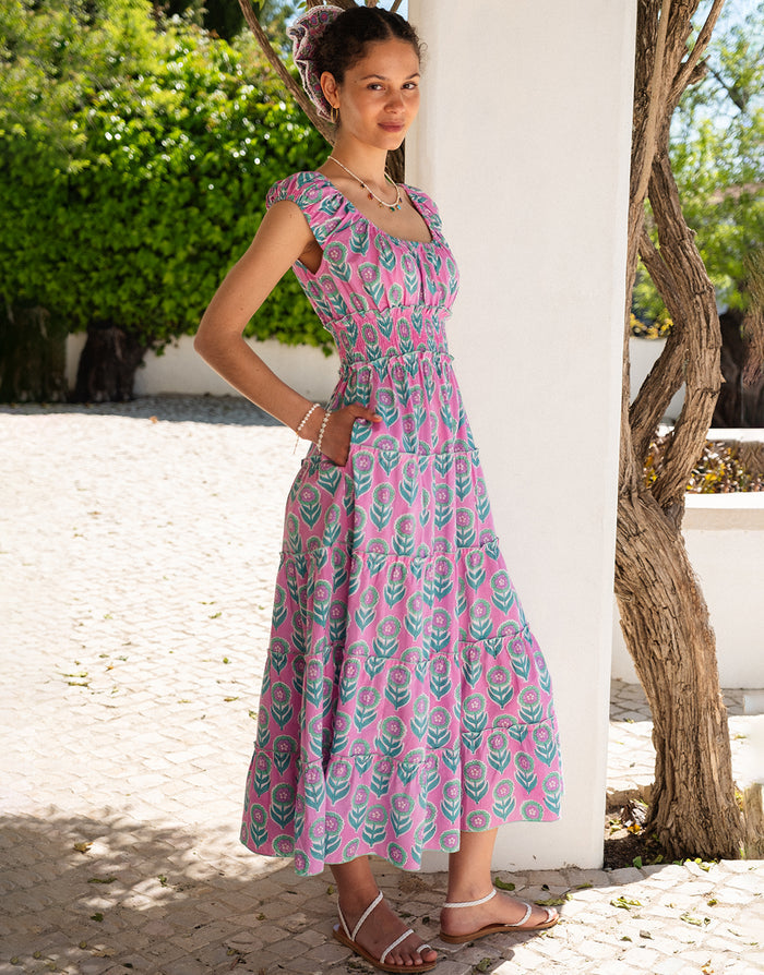Pink City Prints Rah Rah Dress - Lilac Buta - Simply Beach UK