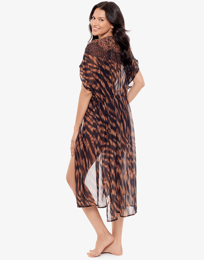 Miraclesuit Raya De Safari Beaded Kimono - Black Brown - Simply Beach UK