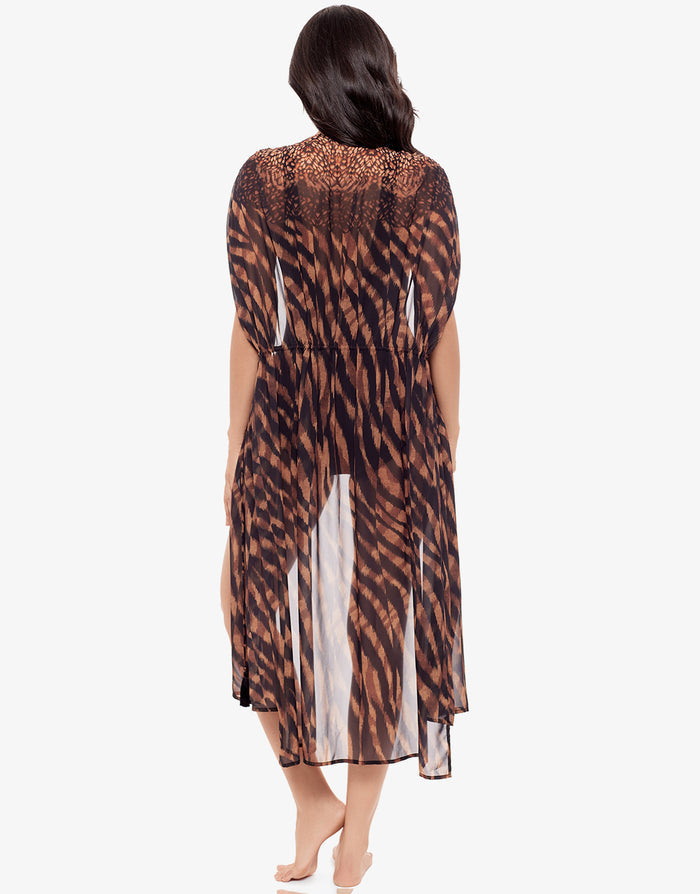 Miraclesuit Raya De Safari Beaded Kimono - Black Brown - Simply Beach UK