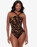 Miraclesuit Raya De Safari Europa Swimsuit - Black Brown - Simply Beach UK