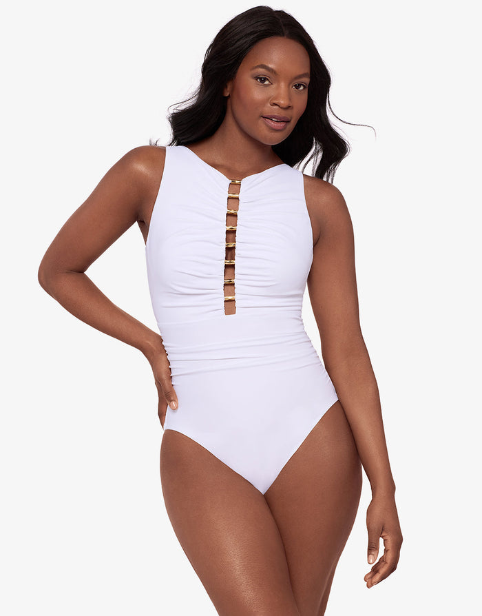 Miraclesuit Razzle Dazzle Swizzle Swimsuit - White - Simply Beach UK
