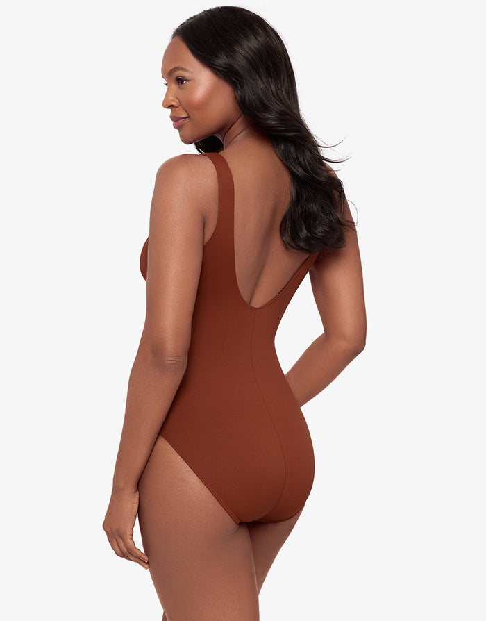 Miraclesuit Razzle Dazzle Zipt Swimsuit - Copper - Simply Beach UK