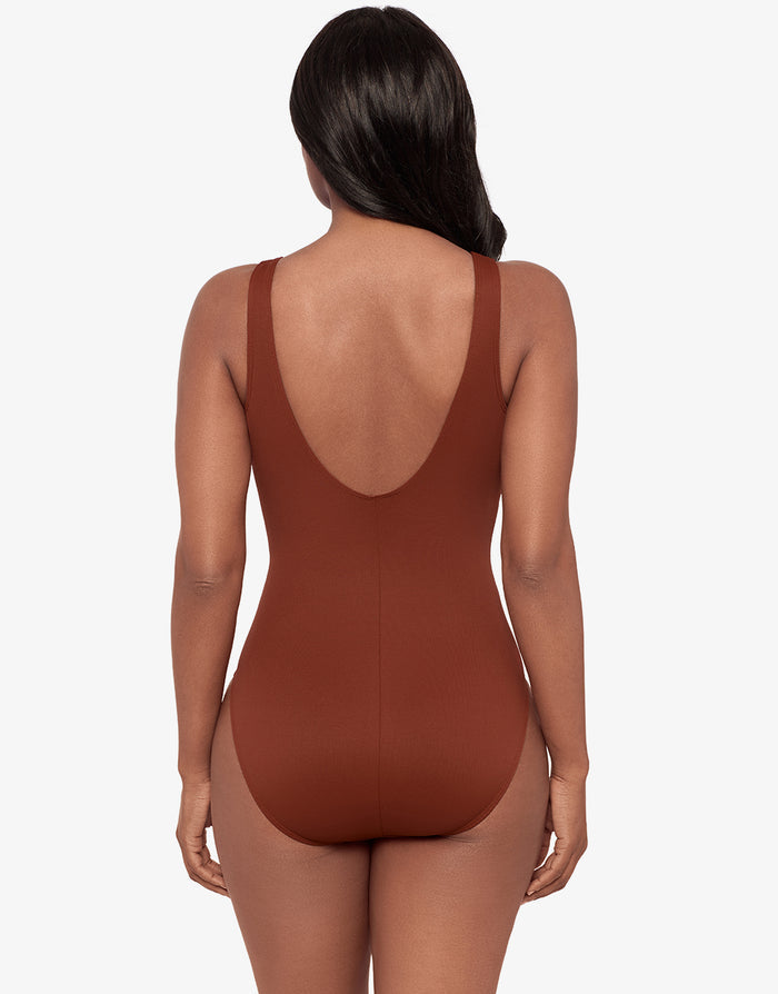 Miraclesuit Razzle Dazzle Zipt Swimsuit - Copper - Simply Beach UK