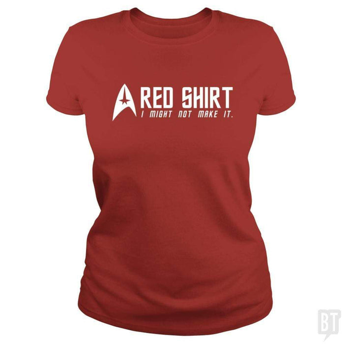 SunFrog-Busted Funky Hippo Classic Ladies Tee / Red / S Red Shirt