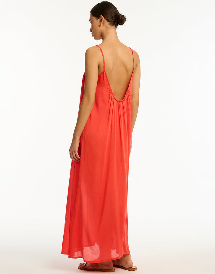 Sea Level Resort Essentials Maxi Sundress - Flame - Simply Beach UK