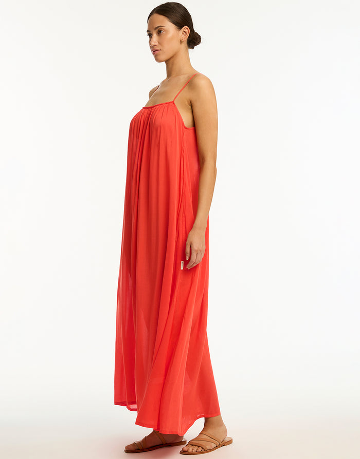 Sea Level Resort Essentials Maxi Sundress - Flame - Simply Beach UK