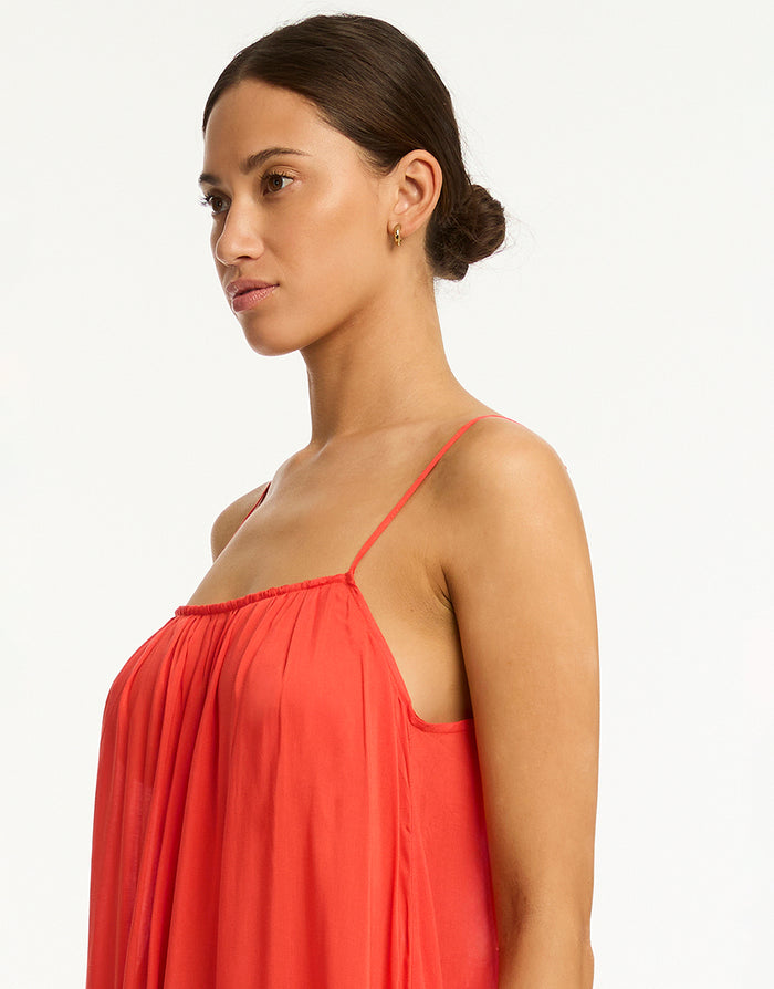 Sea Level Resort Essentials Maxi Sundress - Flame - Simply Beach UK