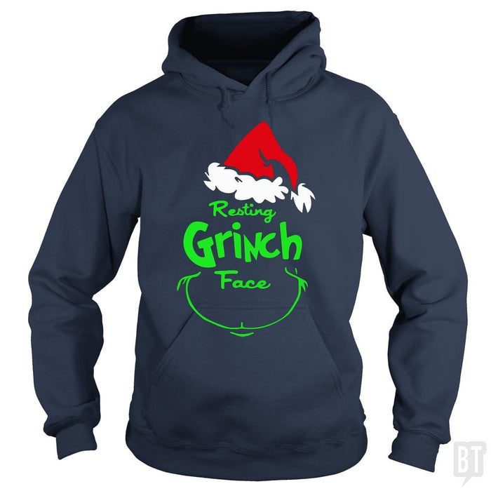 SunFrog-Busted Pro_MemeX Hoodie / Navy Blue / S Funny Resting Grinch Face Christmas Gift