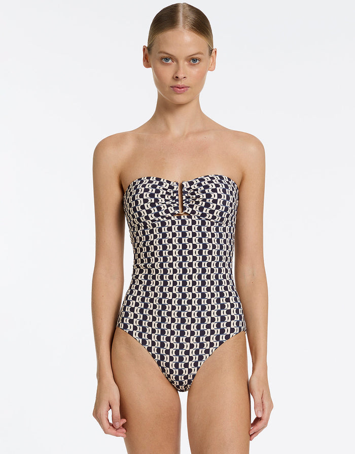 Rio Moulded Bandeau Swimsuit - Ink - Simply Beach UK