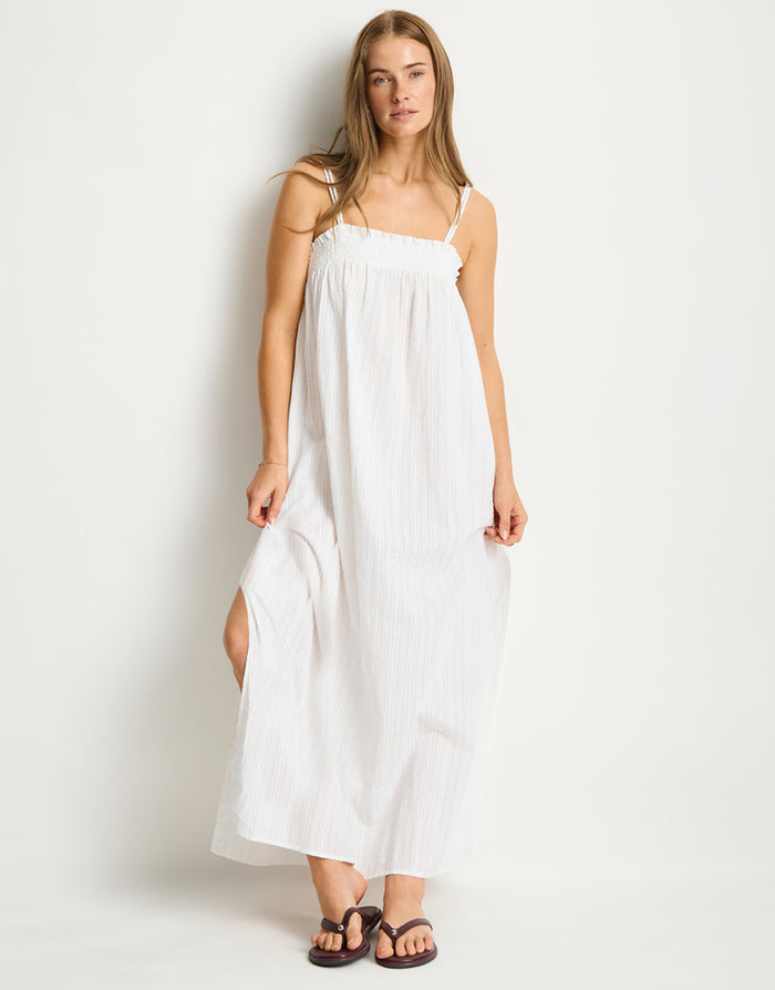 Ripples Maxi Bandeau Dress - White