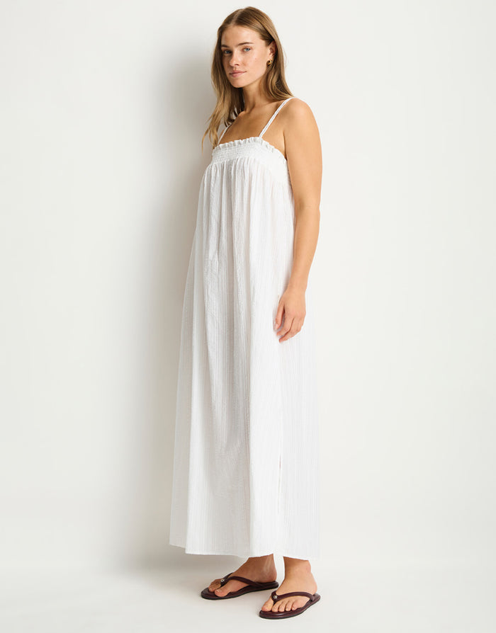 Ripples Maxi Bandeau Dress - White