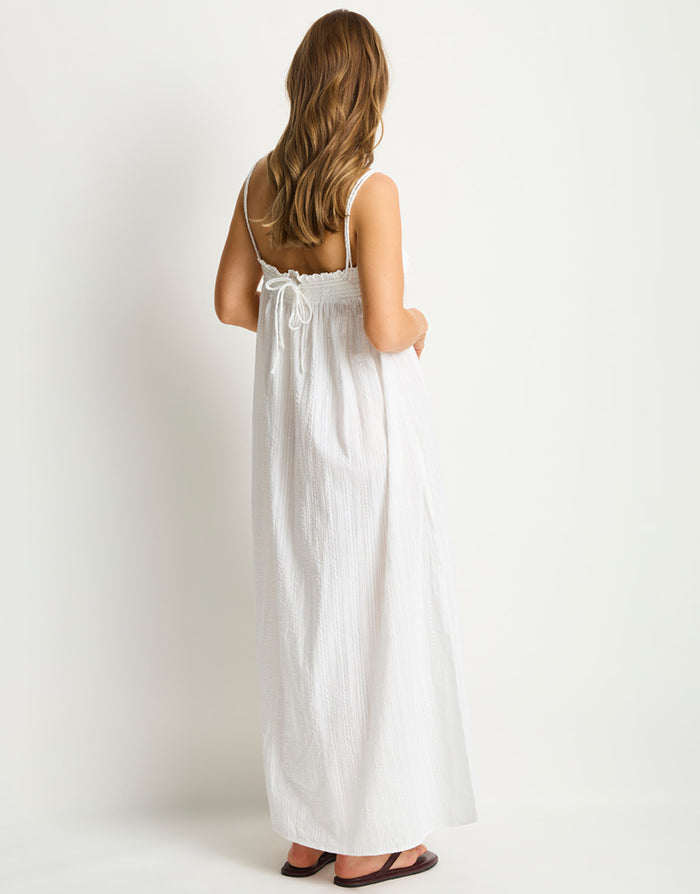 Ripples Maxi Bandeau Dress - White