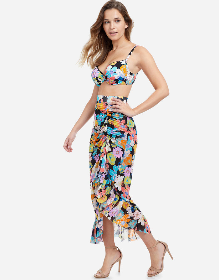 Rising Sun Ruffle Skirt - Black - Simply Beach UK