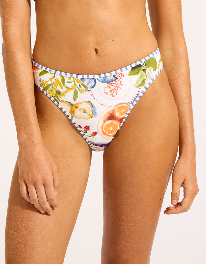 Seafolly Riviera Coast High Leg Bikini Pant - White - Simply Beach UK