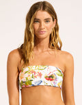 Seafolly Riviera Coast Reversible Tube Bikini Top - White - Simply Beach UK