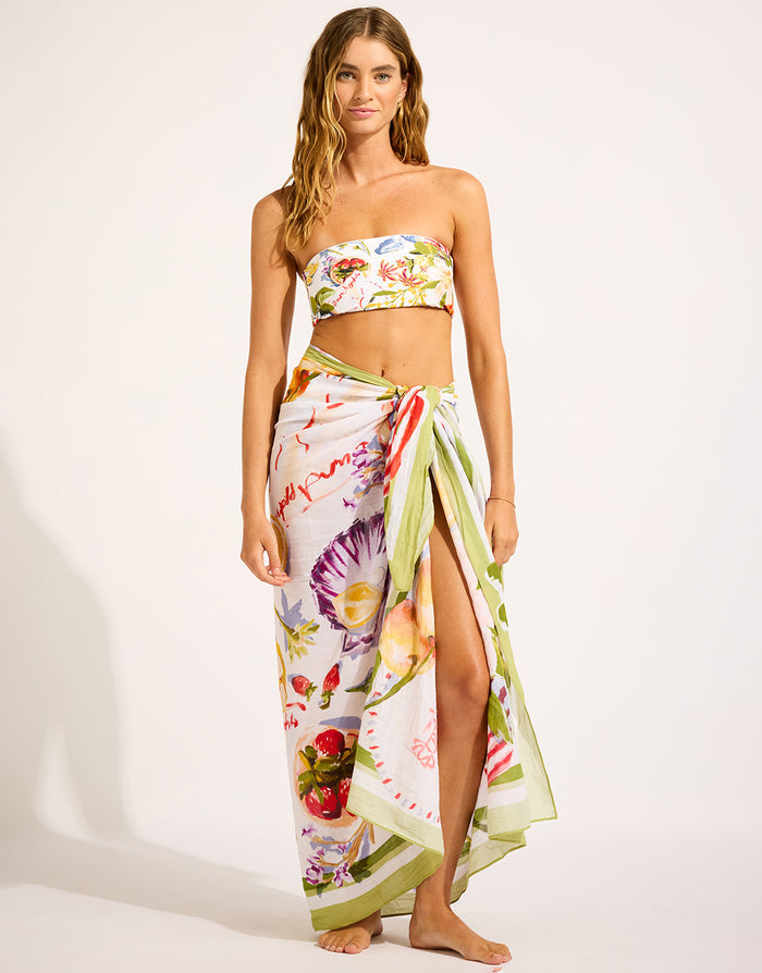 Seafolly Riviera Coast Sarong - Sage - Simply Beach UK