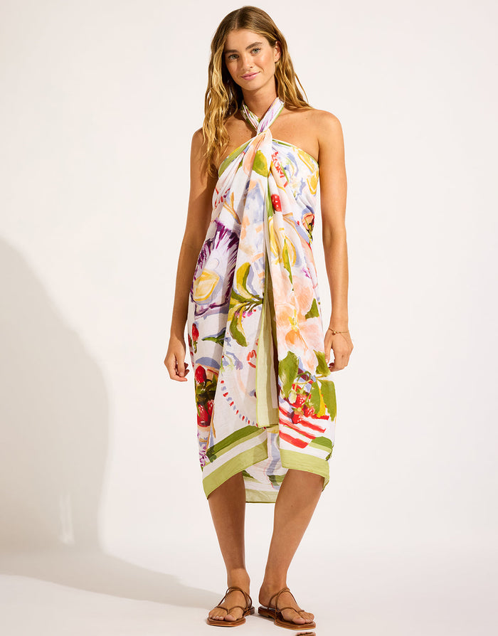 Seafolly Riviera Coast Sarong - Sage - Simply Beach UK