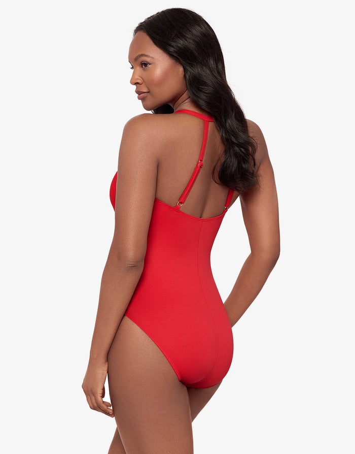 Miraclesuit Rock Solid Wrapsody Swimsuit - Poppy Red - Simply Beach UK