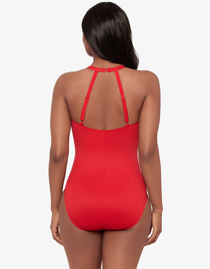 Miraclesuit Rock Solid Wrapsody Swimsuit - Poppy Red - Simply Beach UK