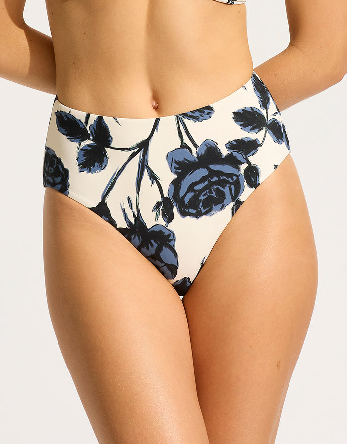 Seafolly Rococo High Waist Bikini Pant - Black - Simply Beach UK