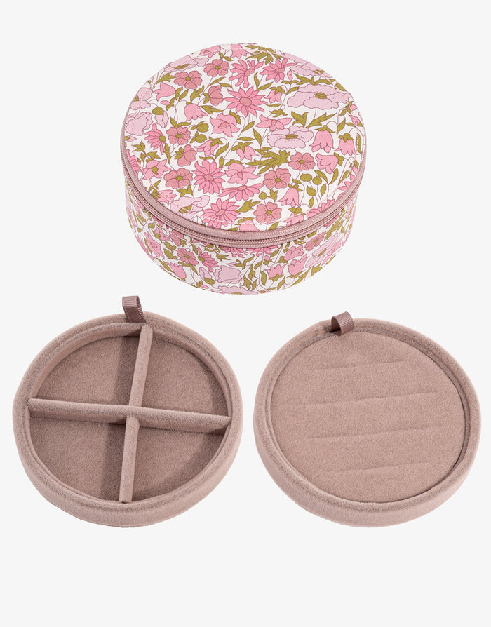 Emilia Round Jewellery Box - Liberty Poppy and Daisy - Simply Beach UK