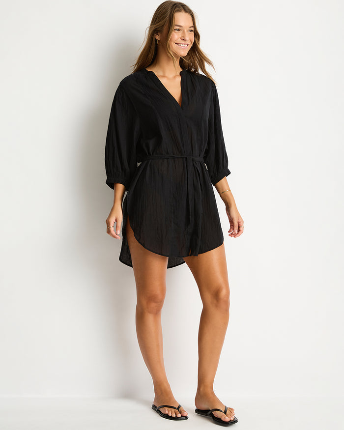 Sea Level Salt Boho Shirt - Black - Simply Beach UK