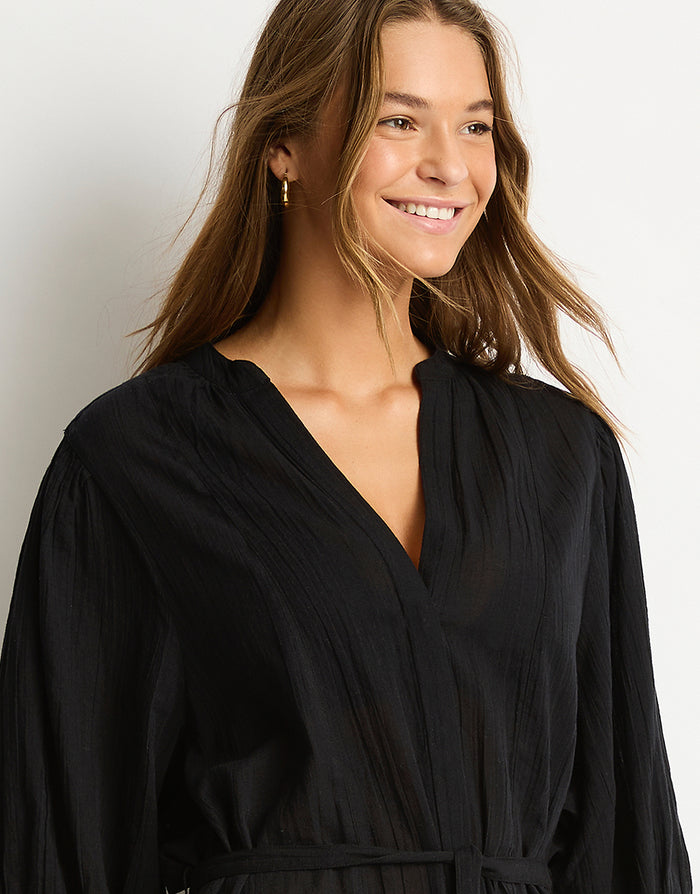 Sea Level Salt Boho Shirt - Black - Simply Beach UK