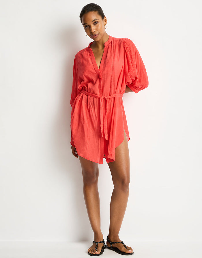 Sea Level Salt Boho Shirt - Red - Simply Beach UK
