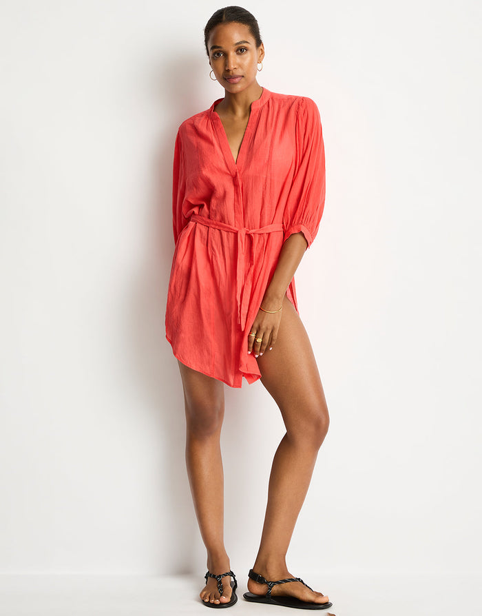 Sea Level Salt Boho Shirt - Red - Simply Beach UK