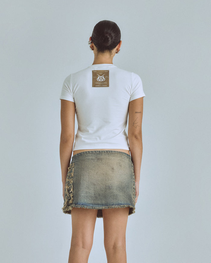 Santa Union "Unión" Long Baby Tee White