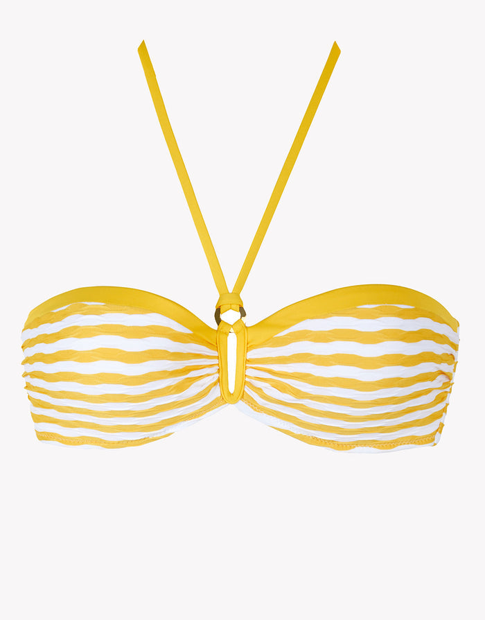 Tessy Saona Bandeau Bikini Top - Yellow - Simply Beach UK