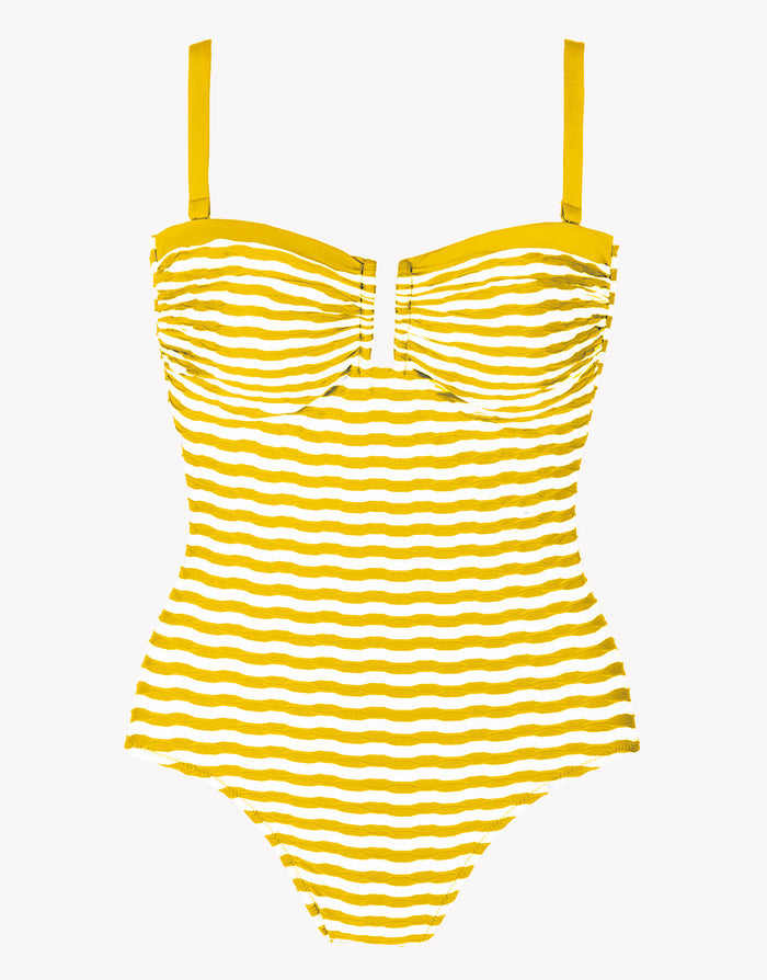 Tessy Saona Bandeau Swimsuit - Yellow - Simply Beach UK